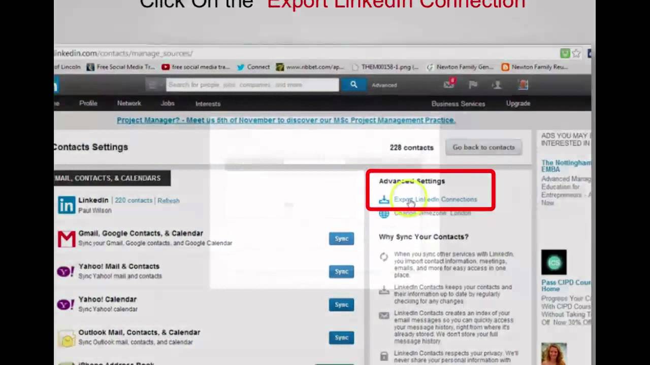 Download linkedin contacts to excel